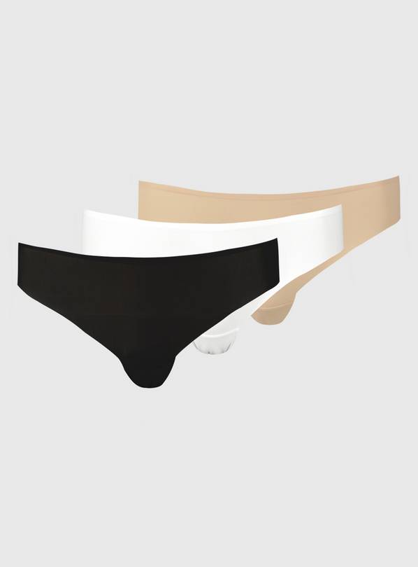 Buy Black White Latte Nude Brazilian No VPL Knickers 3 Pack 22